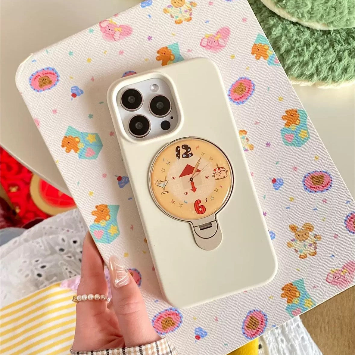 Creative Phone Case with Built-in Makeup Mirror and Stand