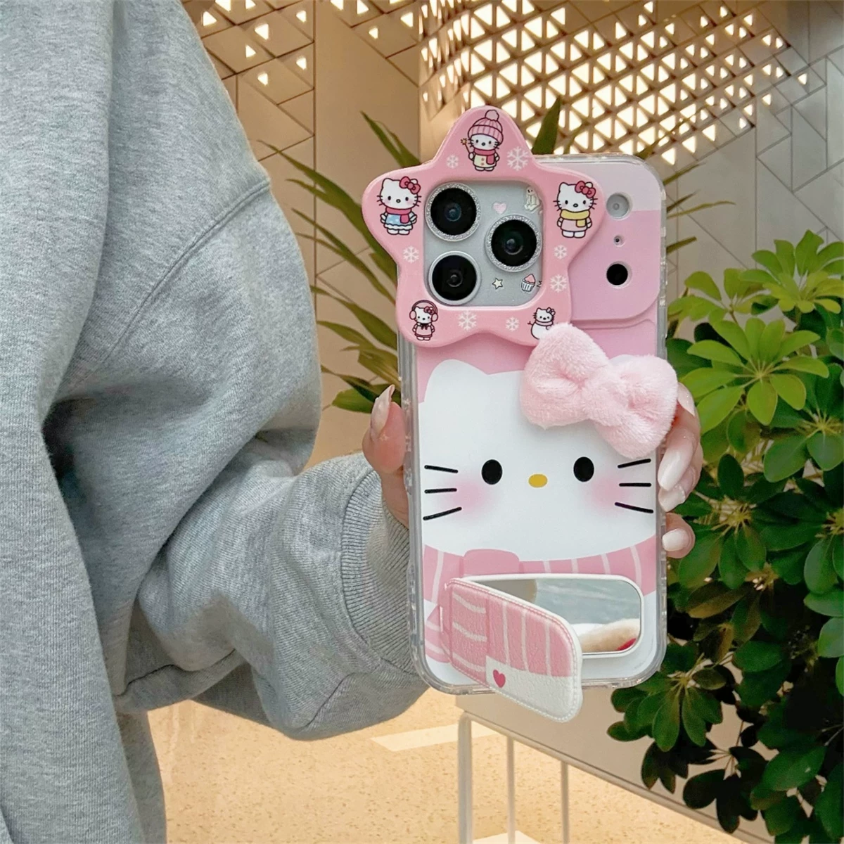 Cute 3D bow scarf Kitty phone case