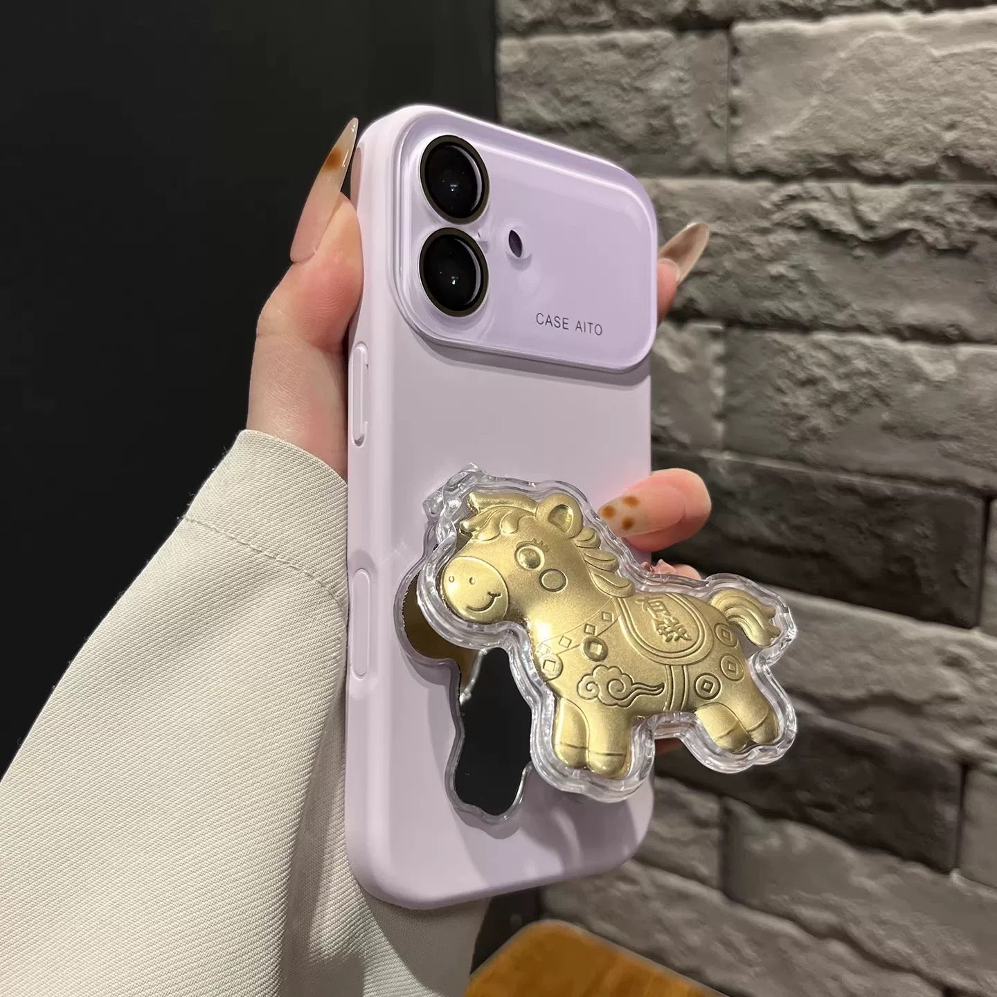 Get rich quick flip mirror phone case