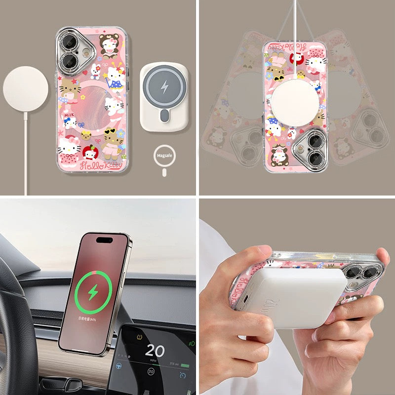 Pink magnetic rocking Kitty phone case