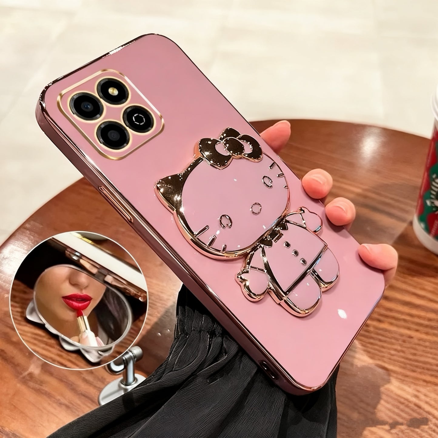Honor Kitty Cat Makeup Mirror Holder Phone Case