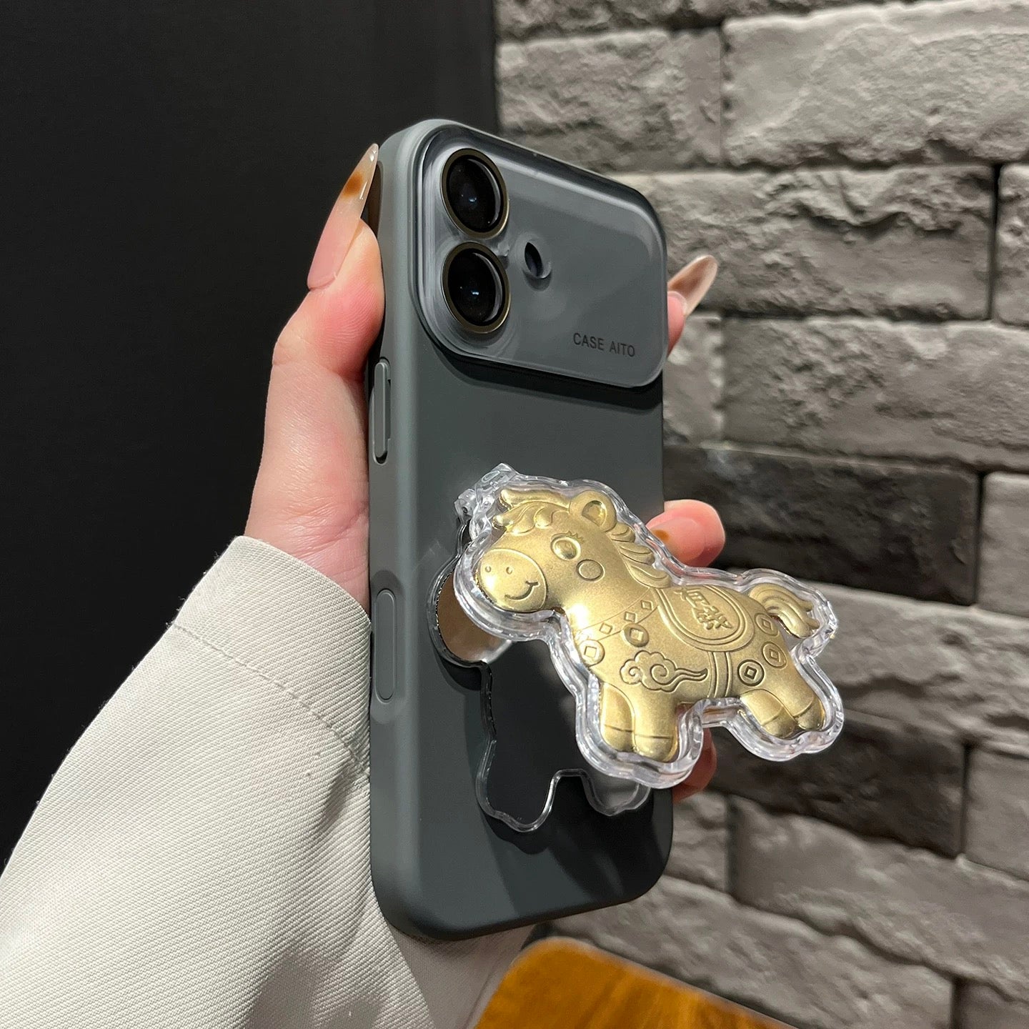 Get rich quick flip mirror phone case
