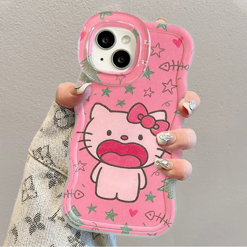 Pink Kitty Double Stand Phone Case
