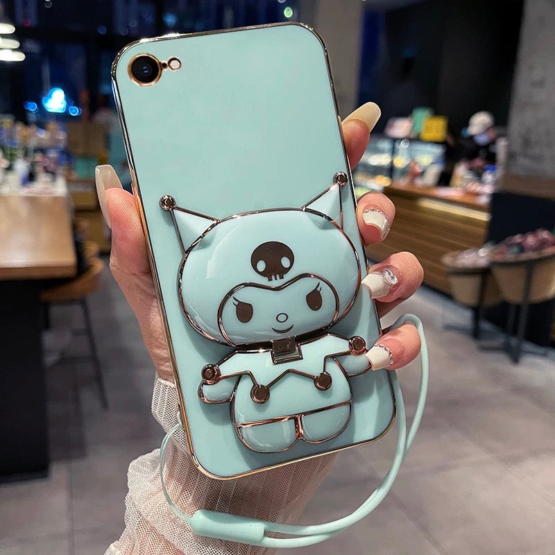 Kuromi Rotating Mirror and Stand Phone Case(No Hand Strap)