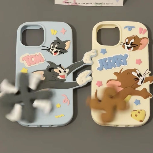 Creative cute handshake cat and mouse iPhone case