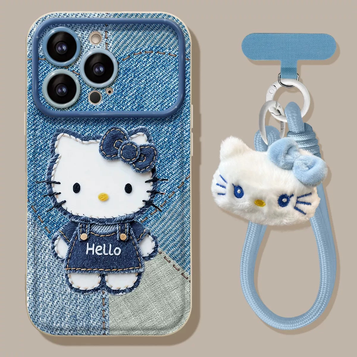 Denim Kitty Flip Mirror Phone Case
