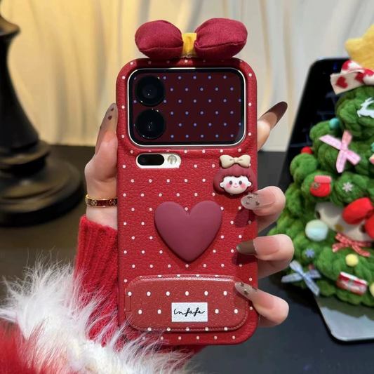 Heart-shaped butterfly and strawberry girl phone case