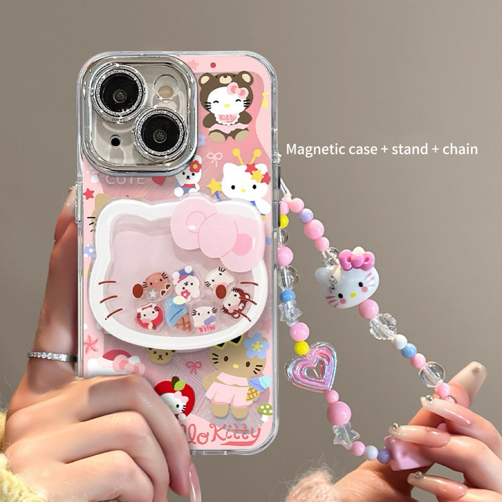 Pink magnetic rocking Kitty phone case