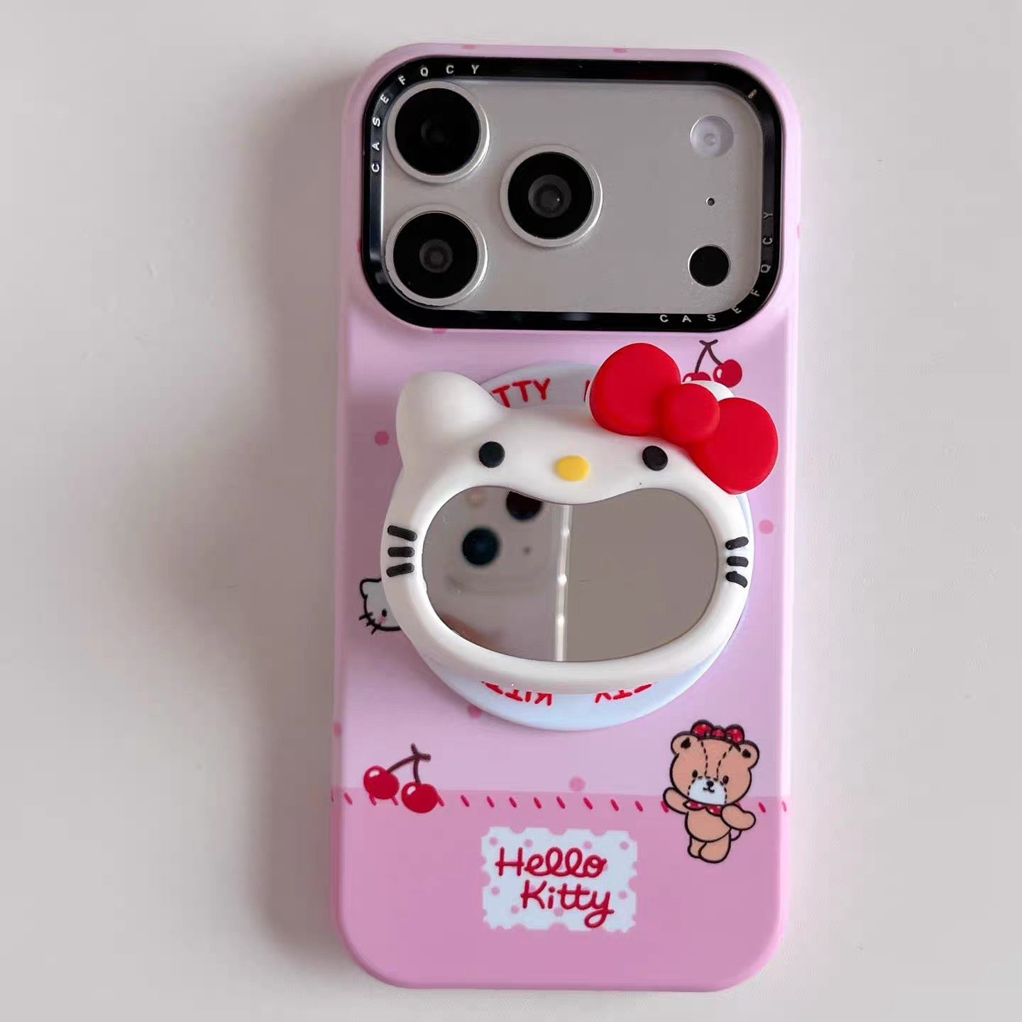 Mirror-Finish Hello Kitty Magnetic Stand Phone Case