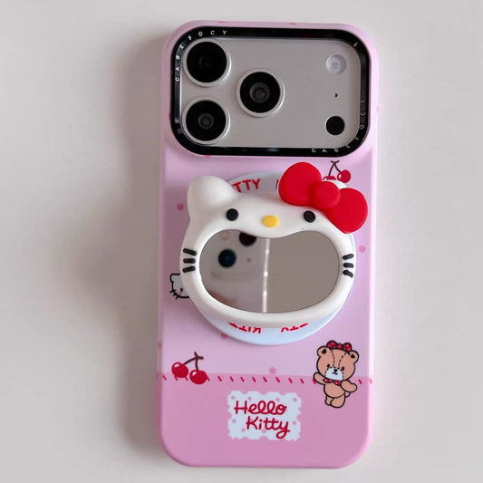 Mirror-Finish Hello Kitty Magnetic Stand Phone Case