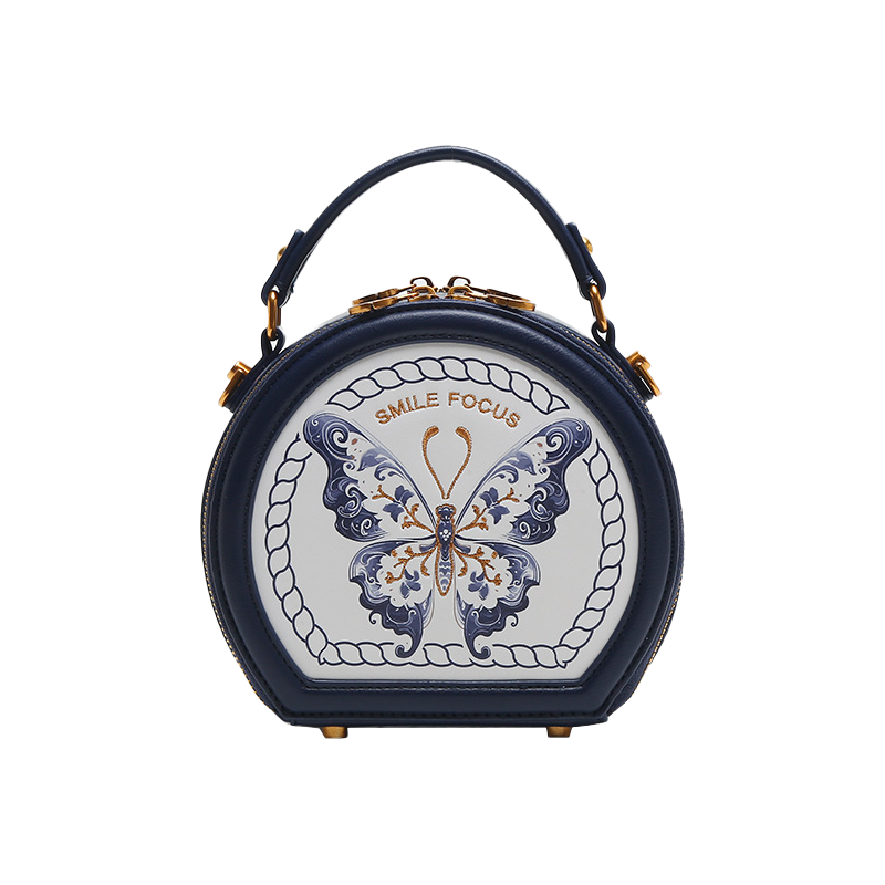 Bow Round Embroidered Bag