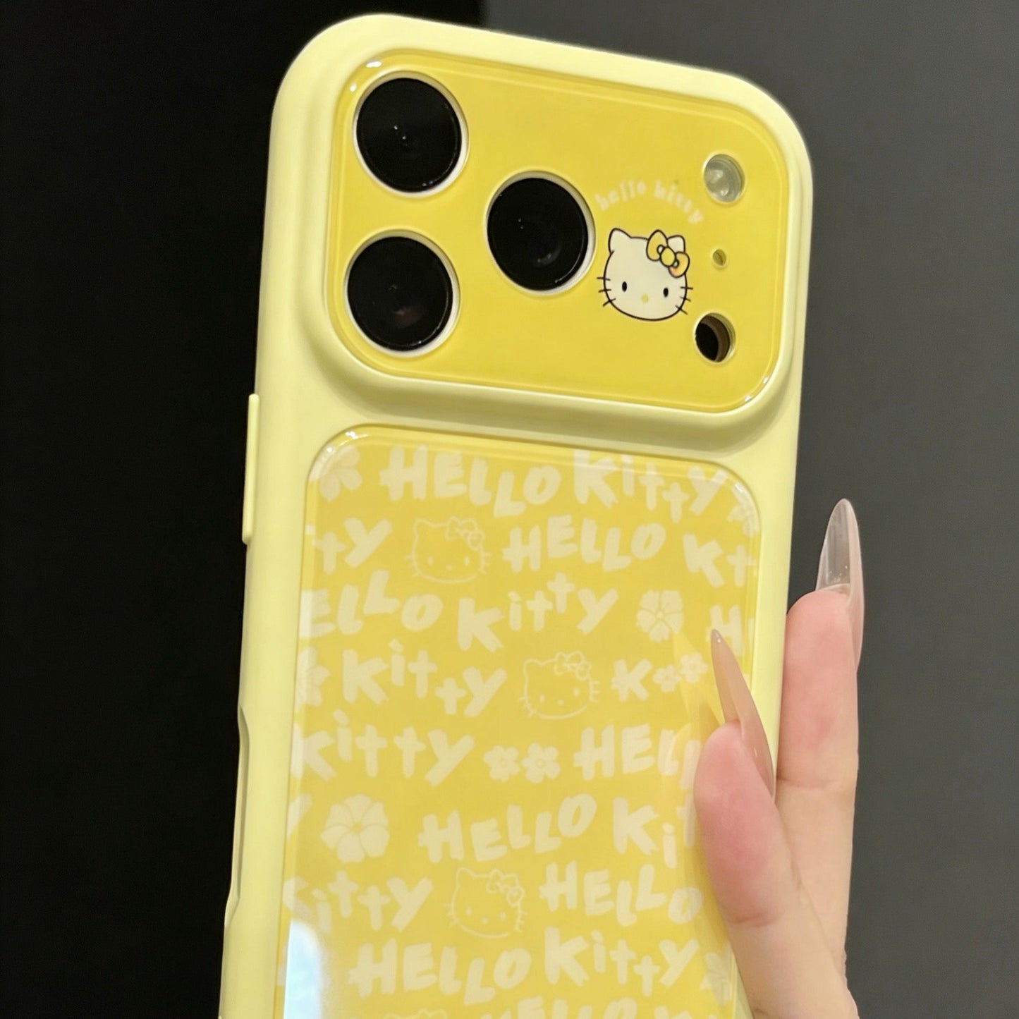 Kitty Cat Phone Case with All-Over English Text
