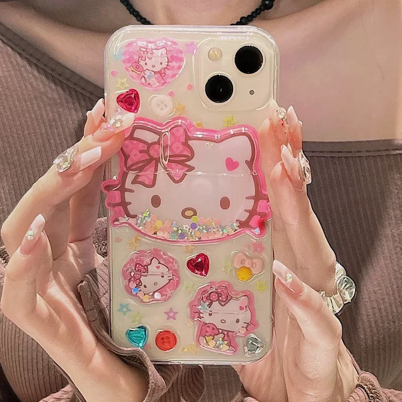 Cute Samsung "Quicksand Shaker" Hello Kitty Phone Case