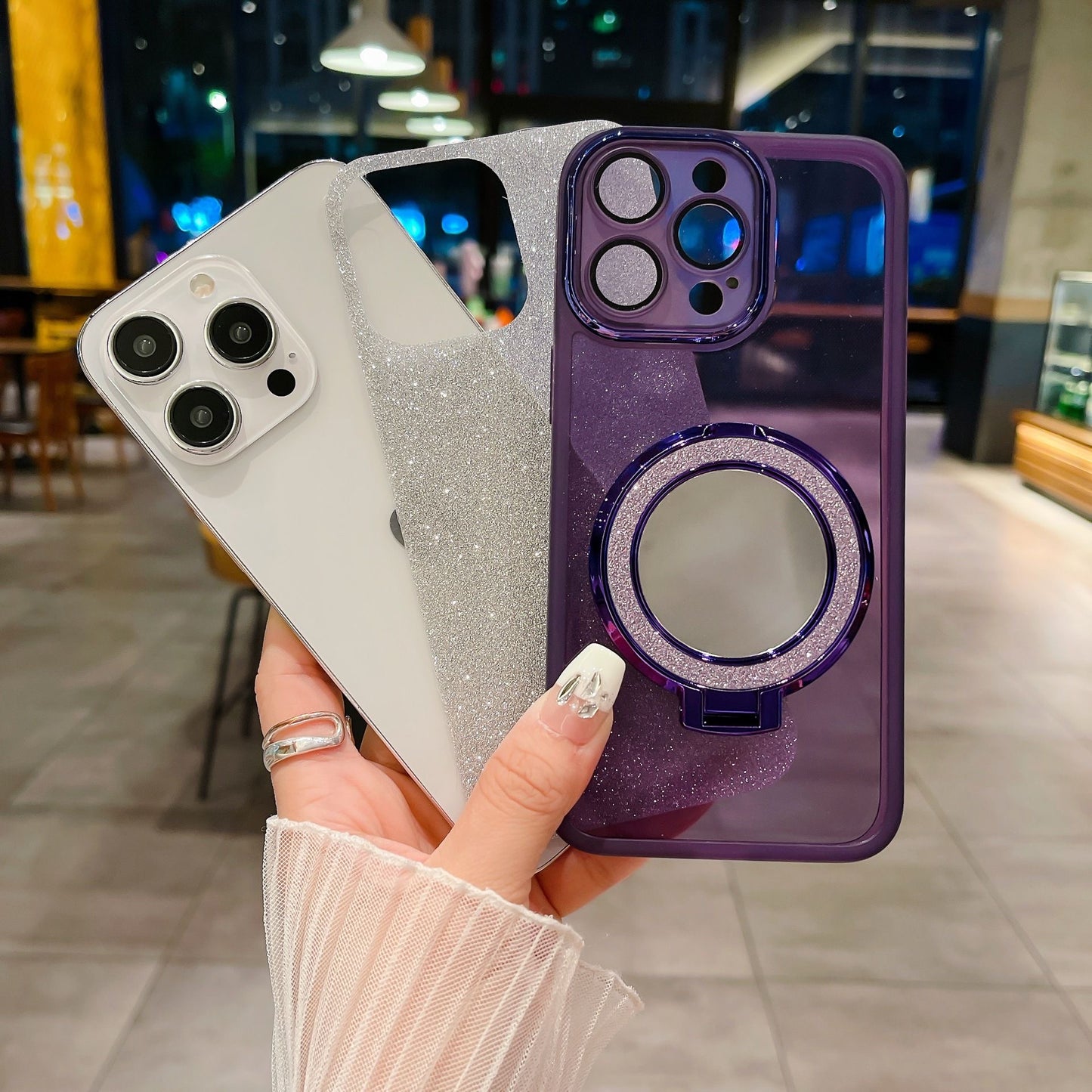 infinix audio stand makeup mirror mobile phone case