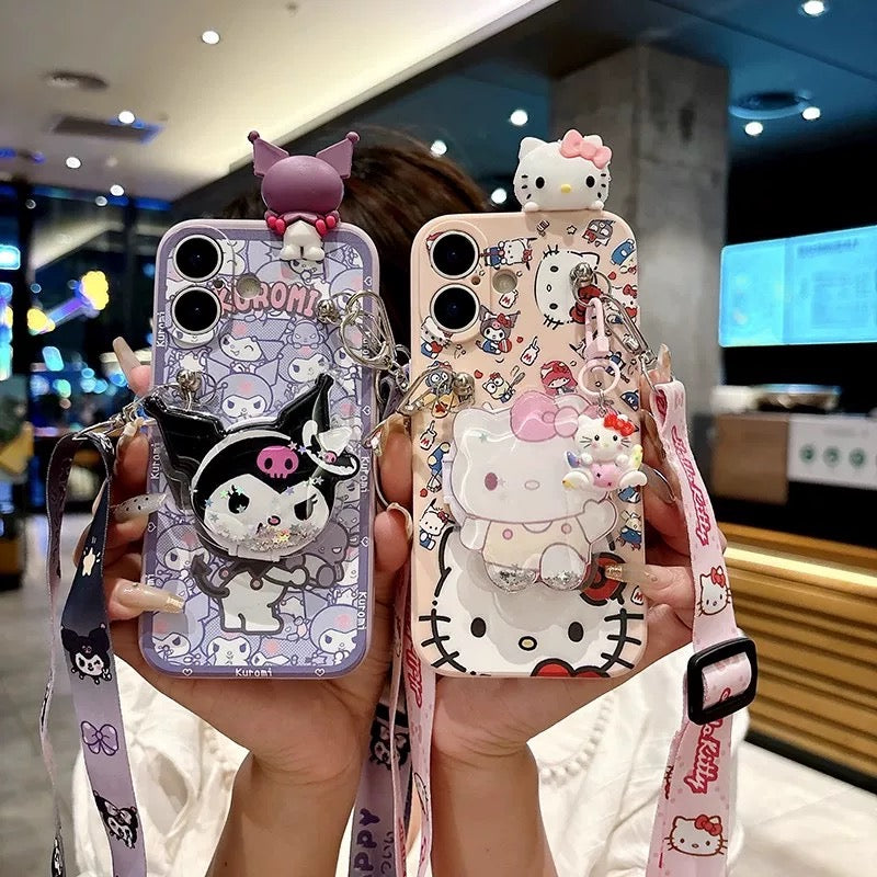 Samsung Hello Kitty & Kuromi Mirror Bracelet Phone Case