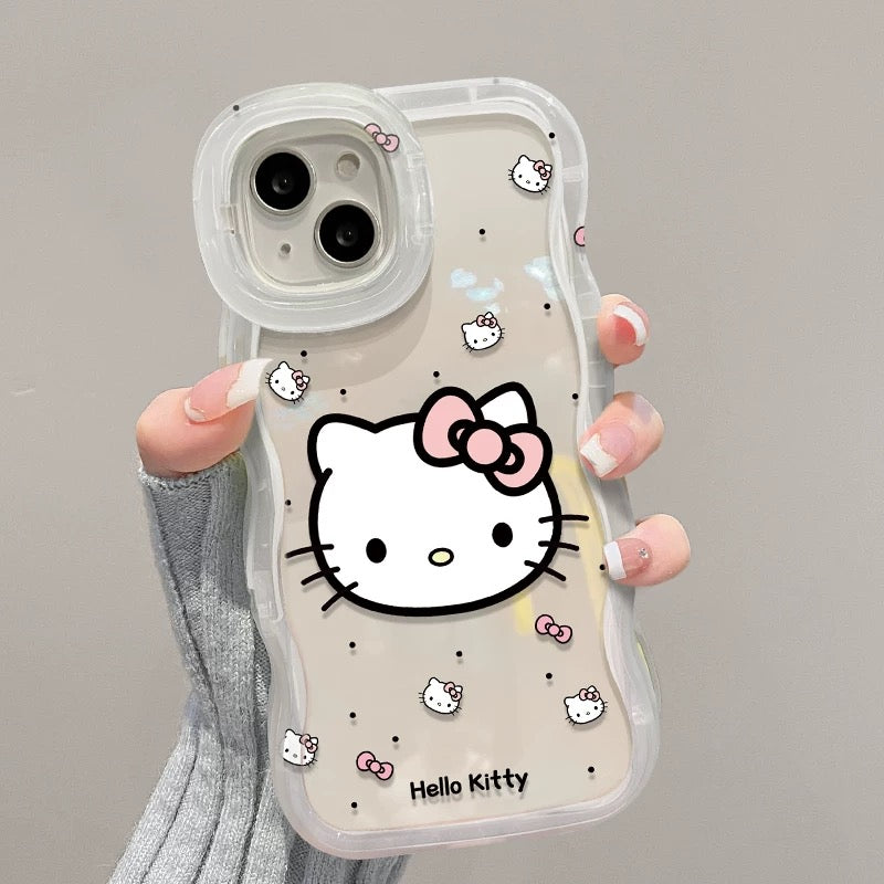 Invisible double-stand bow Hello Kitty phone case