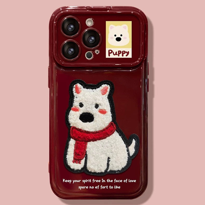 Puppy/Penguin Flip Mirror Phone Case