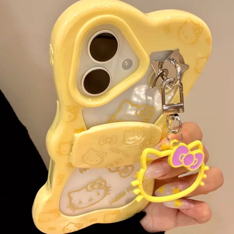 Cute Cartoon-Themed Phone Case with Bowknot Hello Kitty Stand