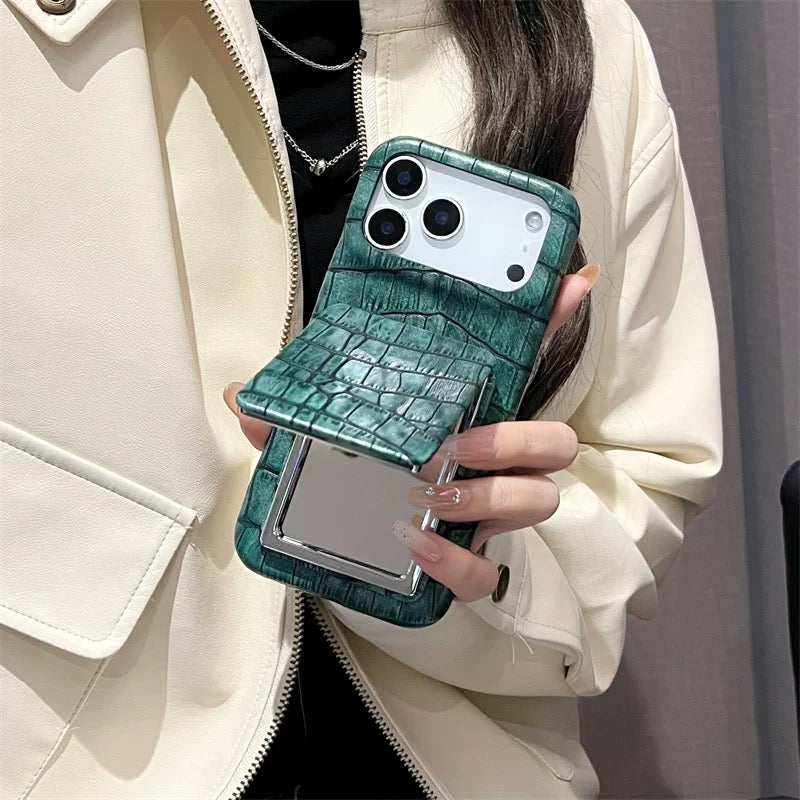 Phone Case with Built-in Invisible Folding Mirror Stand