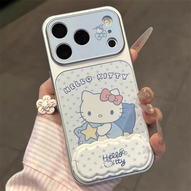 Blue Hello Kitty Portable Mirror Phone Case