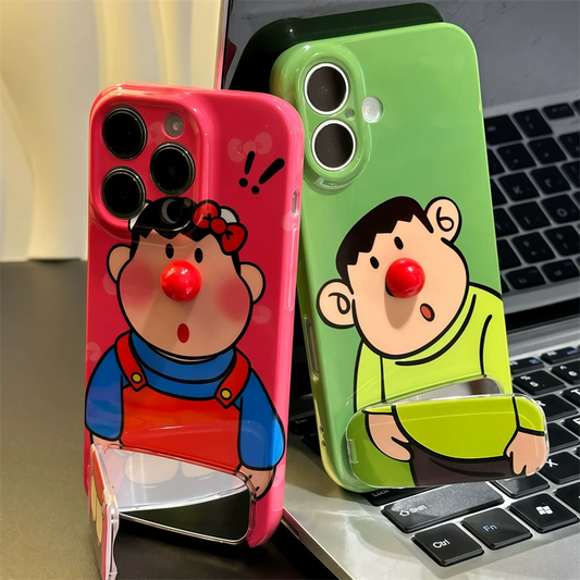 Fat Tiger Red Nose Mirror Stand Phone Case