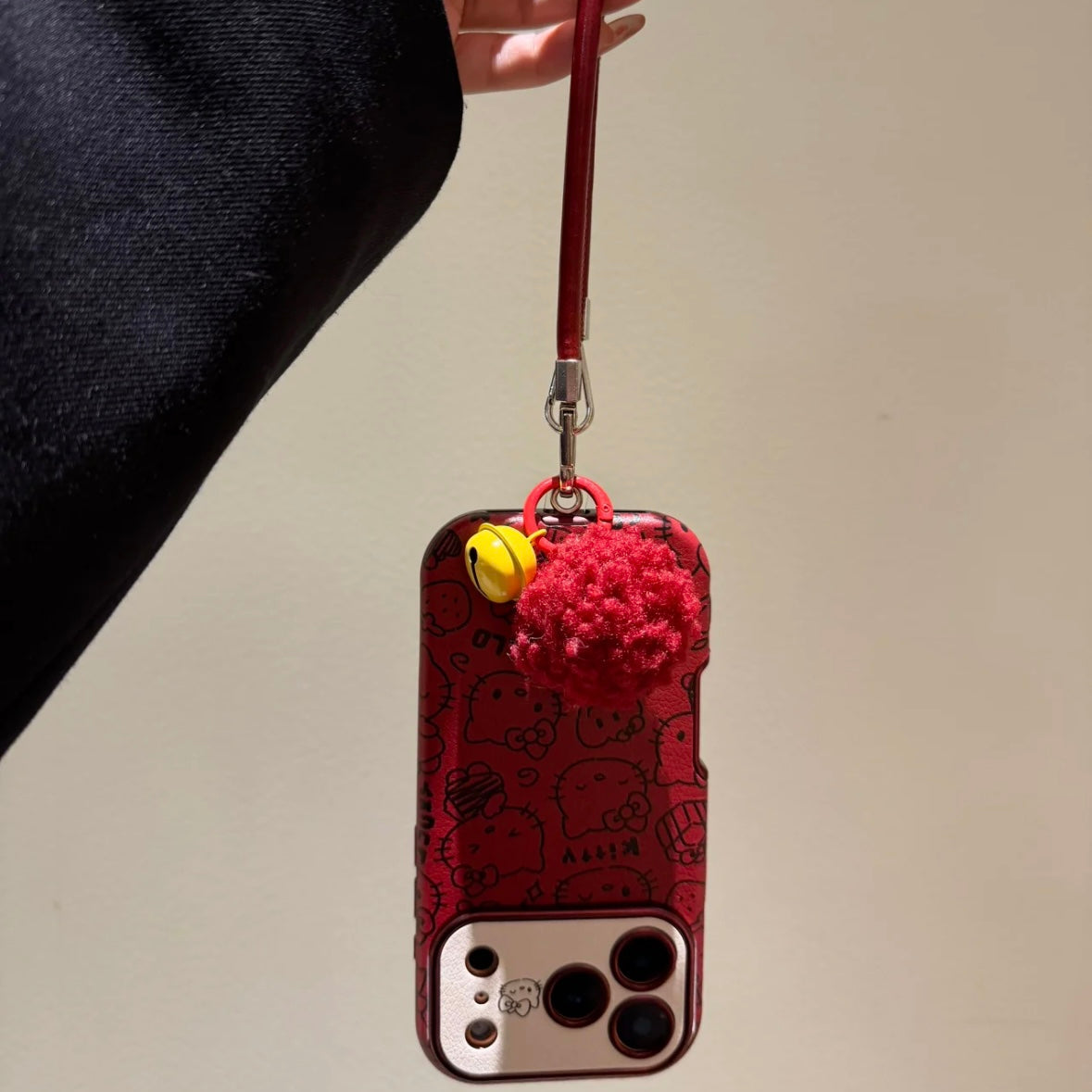 Hello Kitty burgundy full-screen phone case