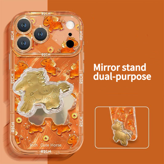 Orange Pony Mirror Stand Phone Case