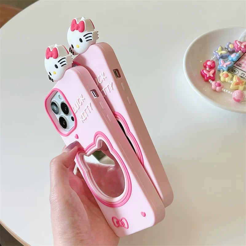 Pink mirror Kitty phone case
