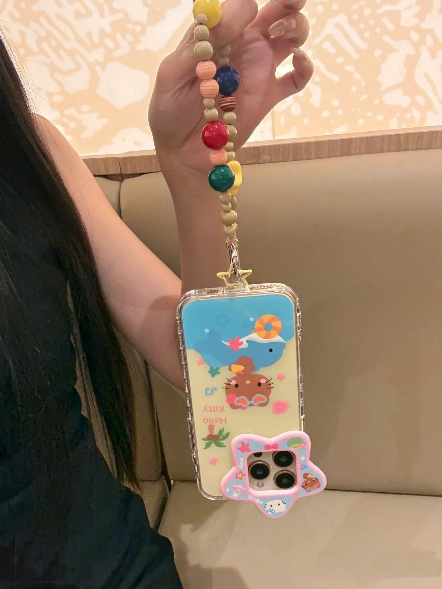 Cute Dolphin Kitty Cat Chain Phone Case
