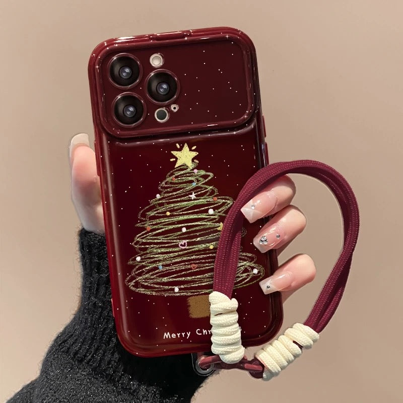 Christmas Tree Flip Mirror Phone Case