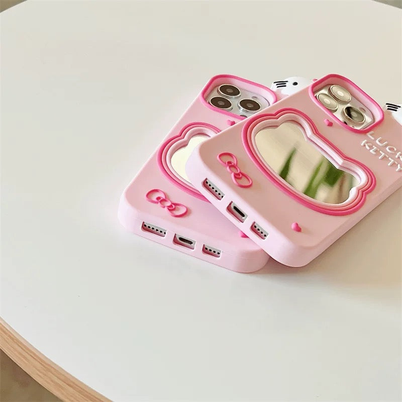Pink mirror Kitty phone case