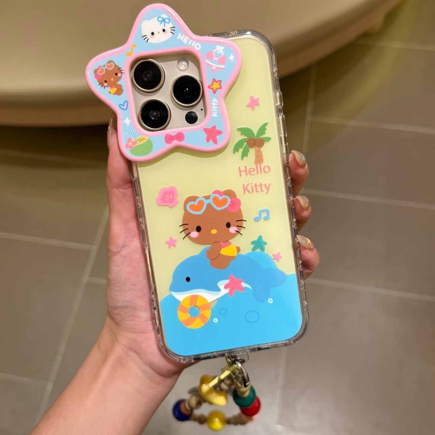 Cute Dolphin Kitty Cat Chain Phone Case