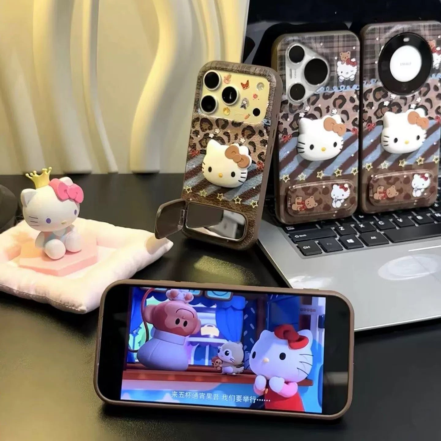 Leopard print Hello Kitty phone case