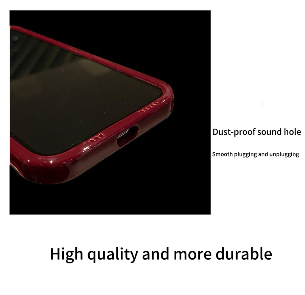 Heart-shaped and girl-themed flip mirror phone case