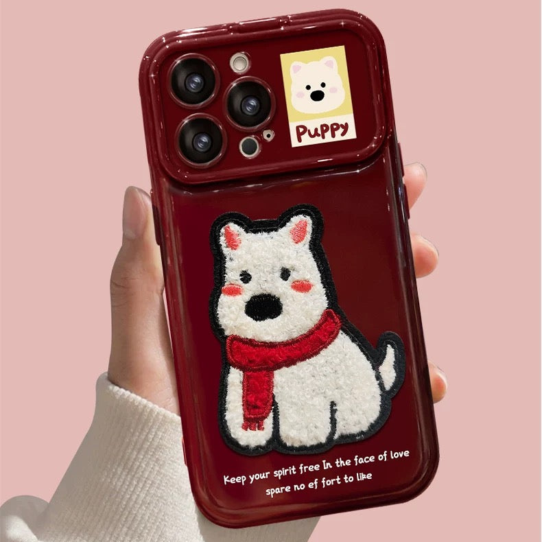 Puppy/Penguin Flip Mirror Phone Case
