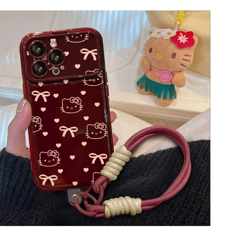 Full Screen Kitty Flip Mirror Stand Phone Case