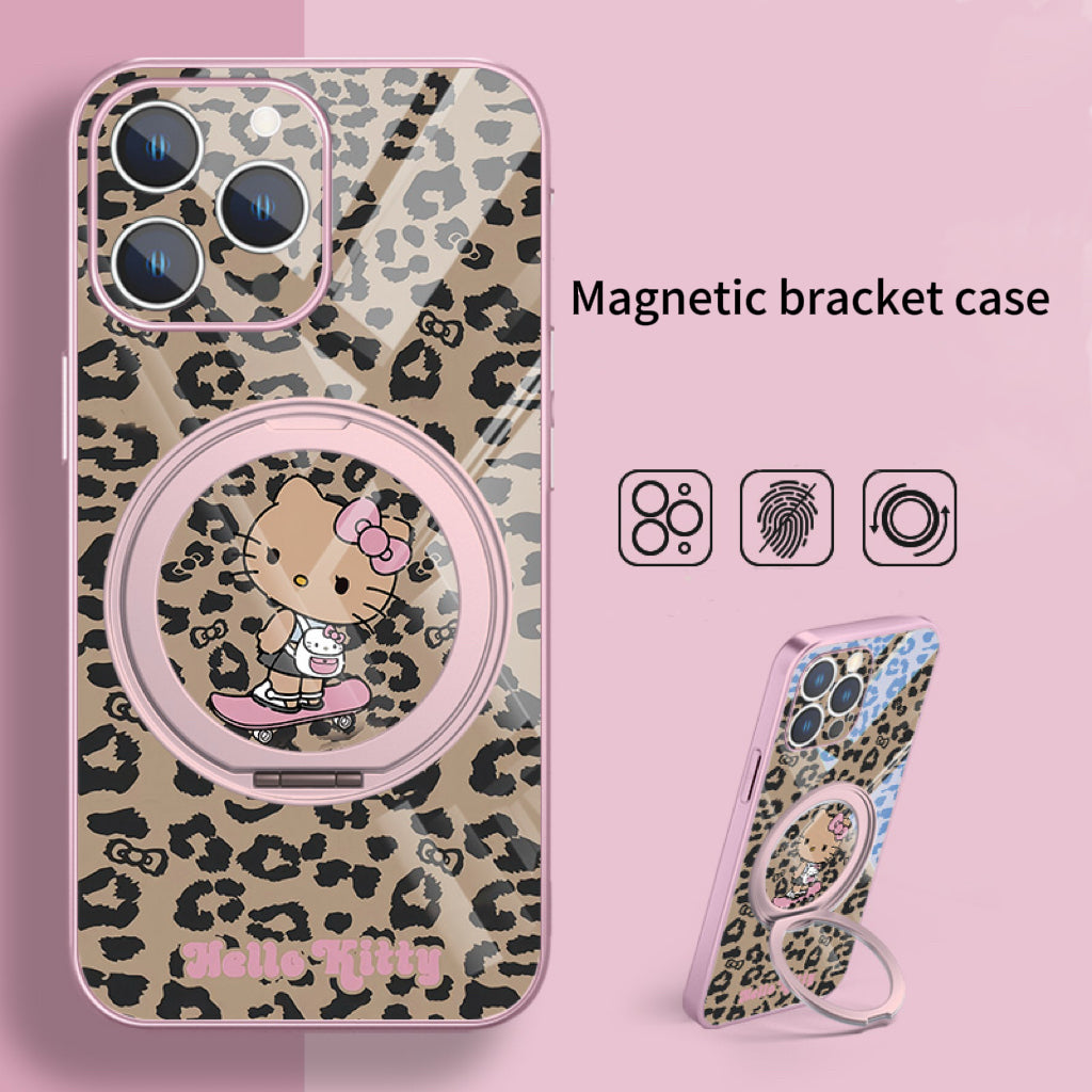 Kitty magnetic phone case with built-in stand