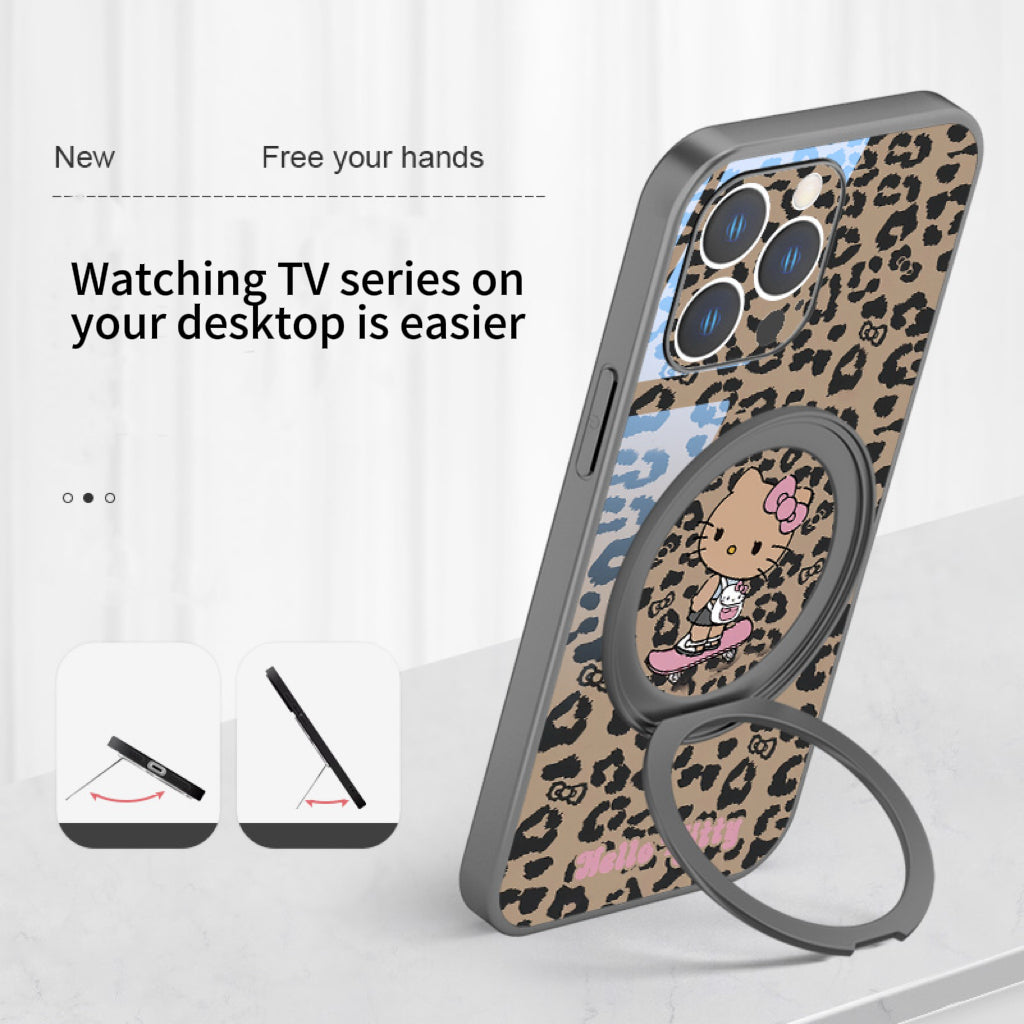 Kitty magnetic phone case with built-in stand