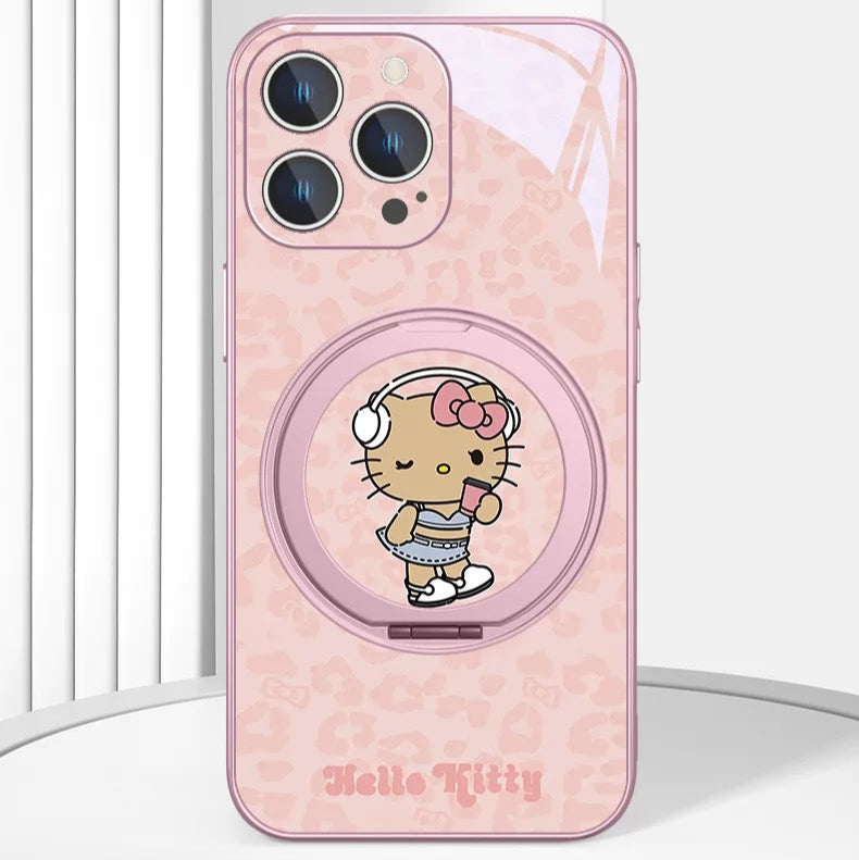 Kitty magnetic phone case with built-in stand