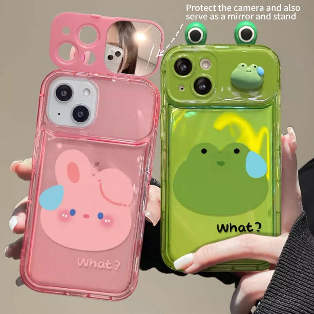 Frog, Rabbit & Bear Flip-Mirror Phone Case