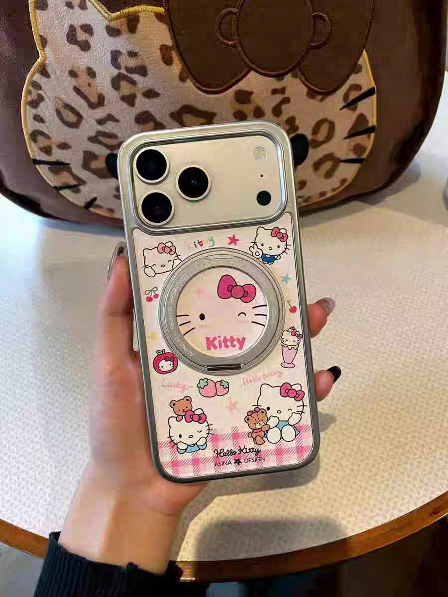 Pink magnetic Hello Kitty phone case