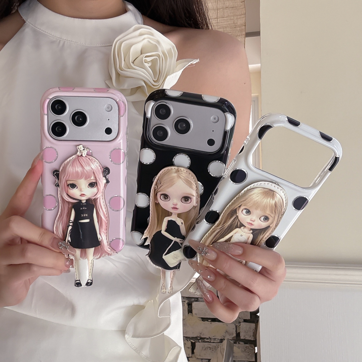 Cute Polka-Dot Barbie Girl Phone Case