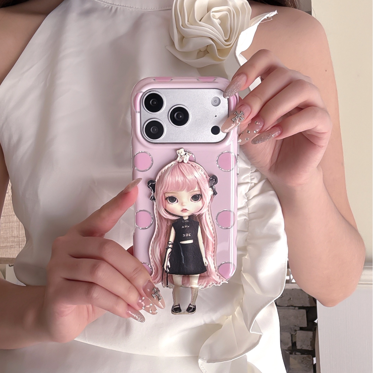 Cute Polka-Dot Barbie Girl Phone Case