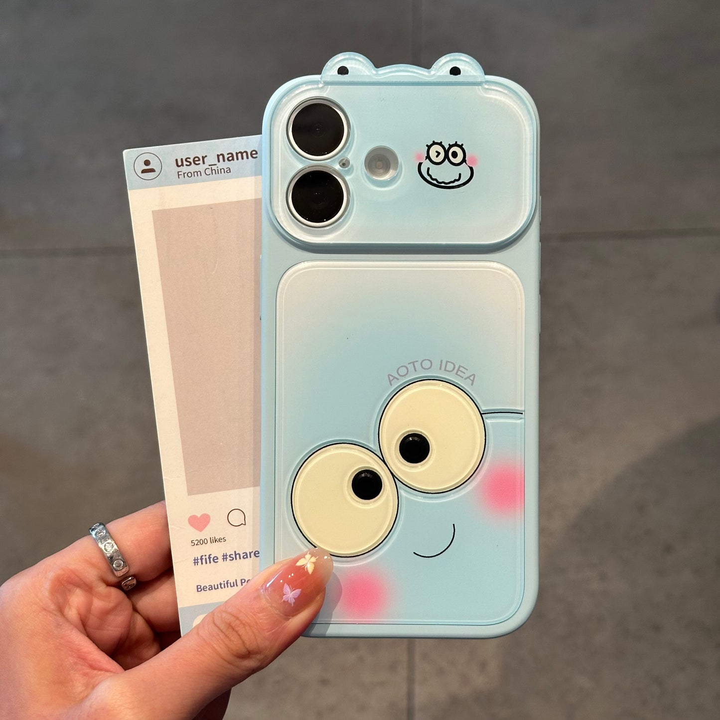 Gradient 3D Frog Phone Case