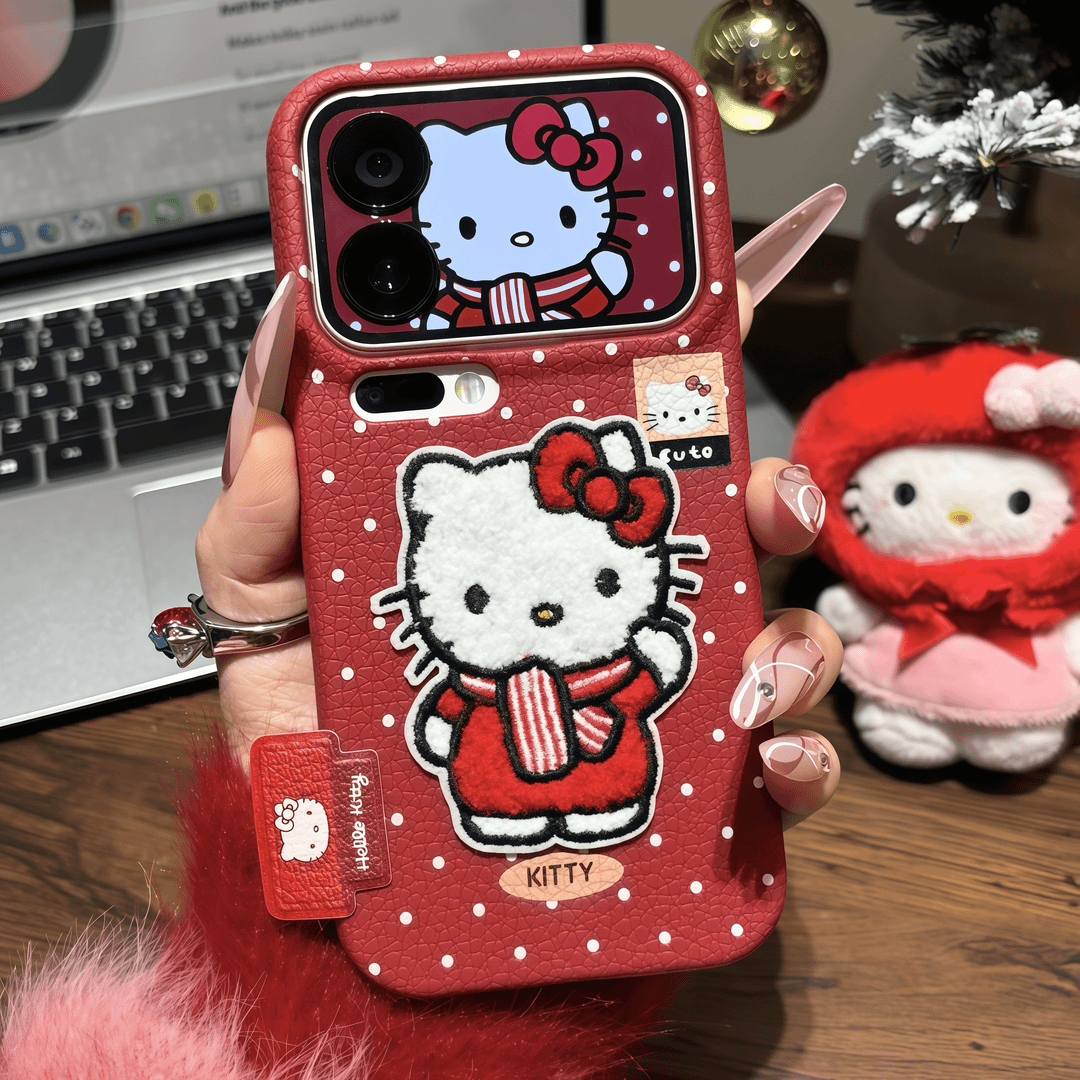 Textured TPU wine red New Year red embroidered phone case