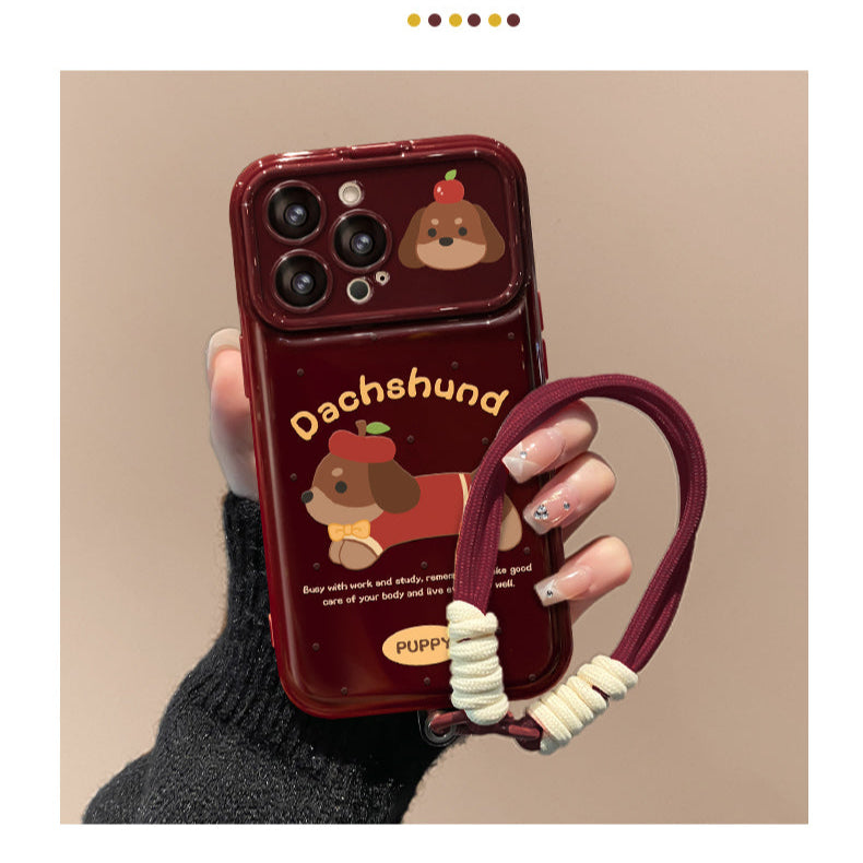 Dachshund Flip Phone Case with Mirror and Stand