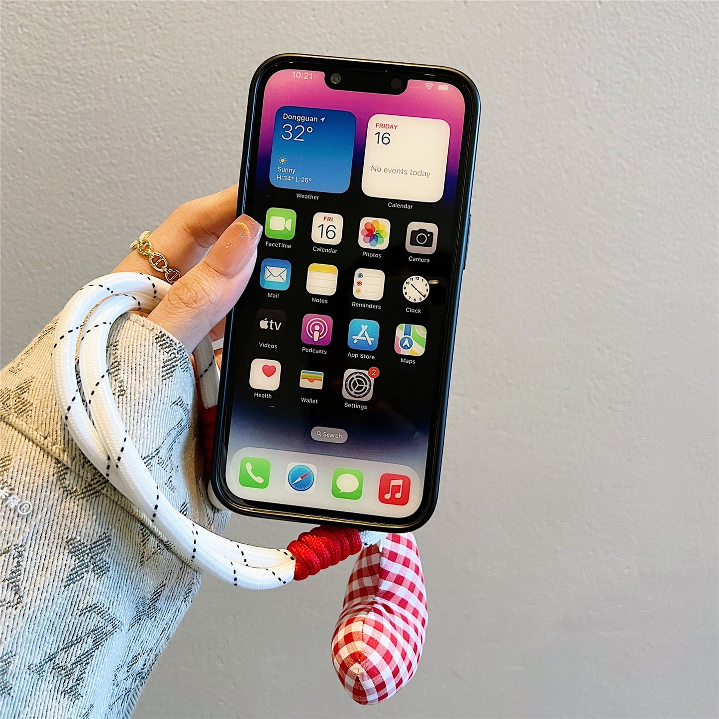 Plaid KT Cat Card Holder Phone Case