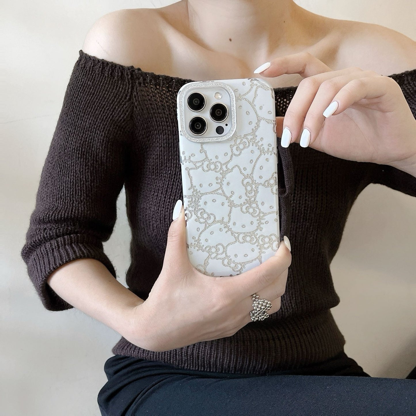 Cartoon Glitter Hello Kitty Phone Case