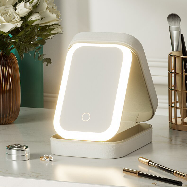 LED small mirror makeup box