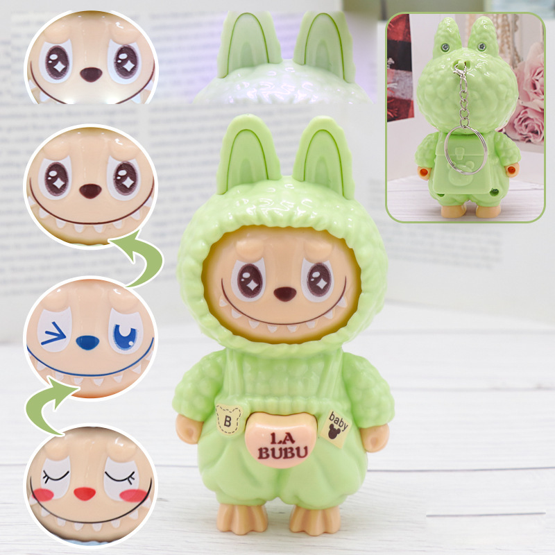 ラブブの顔が変わる人形ペンダント